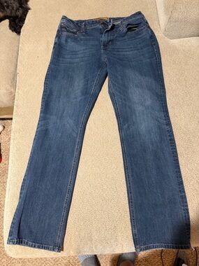 Seven7 Men Straight Jeans in Dark Blue Wash
